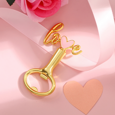 微笑的Valentine's Day LOVE開瓶器, 金粉色, 1個