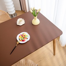 보나라온 방수 식탁 테이블 가죽 커버, 03 브라운, 80 x 120 cm