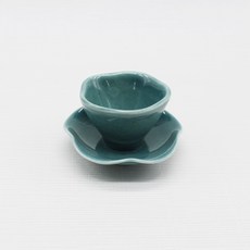 月鹽手工瓷花瓣茶杯套組, 孔雀, 1個