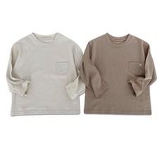 UR:BASIC 아동용 면포켓 오버핏 티셔츠 2종 세트