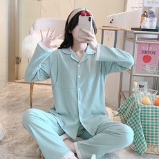 데이먼 임산부 소매 레이스 잠옷세트