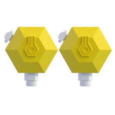 몬스펫 반려동물 육각 샤워헤드 브러쉬, 옐로우, 2개