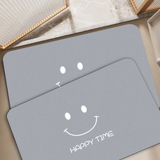 MyBath 防滑珪藻土腳踏墊 2入, 微笑灰