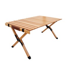 젤코바 캠핑 우드 원목 롤 테이블 다용도 접이식 폴딩 휴대용 차박 90cm, 네추럴우드