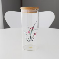 두리가온 자개 내열유리 양념통 3호 난초꽃, 440ml, 1개