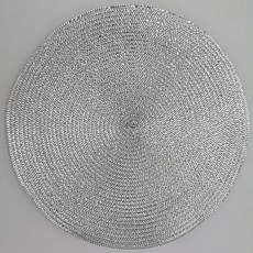 솔리드룸 북유럽 원형 라탄 테이블매트 4p, 그레이, 38 x 38 cm