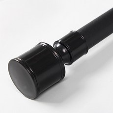 FREESPACE 伸縮窗簾組, 黑色窗簾桿, 含支撐架, 長100~180cm 寬25mm, 黑色