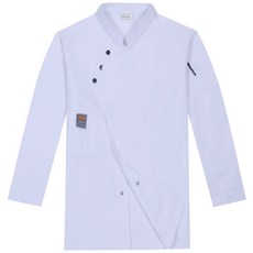 I Love Home鈕扣交叉長袖廚師工作服