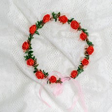 lilydress 玫瑰薄紗花冠 LFC24, 紅色
