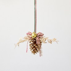 Sonio松果聖誕節室內裝飾裝飾, 03 金色格紋, 1個
