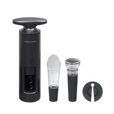 bella cuisine Black Line 紅酒開瓶器組, 自拉式開瓶器套裝, 黑色, 1組