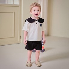 몰리멜리 아동용 통기성 깔꼬미 팬더 세일러 상하의 세트