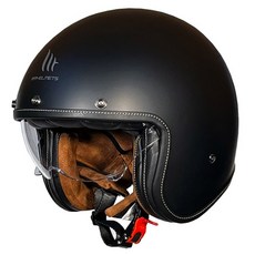 엠티 르망 2 오토바이 하프페이스 젯트 클래식 헬멧, 무광 블랙