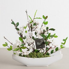 花朵樹木假花斯堪地亞安碗, 白色