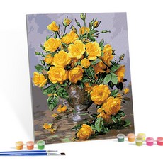 I LOVE PAINTING DIY繪畫組 40*50cm, 黃玫瑰的香氣款, 1幅