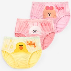 Line Friends 女童聚酯三角內褲 3 件套
