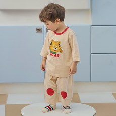 코디아이 아동용 쁘띠타이거 칠부 실내복 상하의 세트