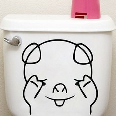 화장실 변기 스티커, 돼지