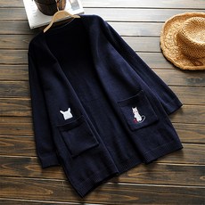 에스텔라 귀여운 고양이 포인트 임산부 가디건 LIK110