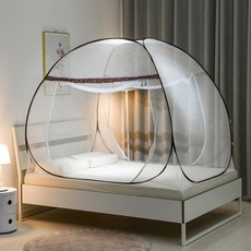 코메리 텐트형 침대모기장 더블도어 B1243, 브라운