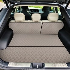 GMG Motors 絎縫皮革汽車後車箱墊全套, EV6 21年~, 棉米色
