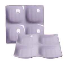 식판의고수 4칸 나눔접시, 라일락 퍼플, 2개