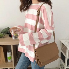줄무늬 스트라이프 파스텔 라운드넥 오버핏 임산부 티셔츠