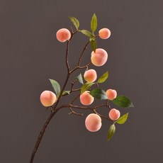 뷰넷 복숭아 열매 조화 가지 L, 핑크, 2개