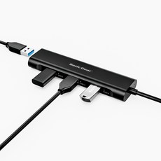 베이직기어 4포트 무전원 멀티포트 USB 3.0 허브, 블랙 - 이미지 2