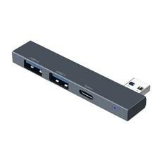 컴스 노트북 미니 USB 허브 USB 2포트 + C타입 1포트 IH586, 그레이