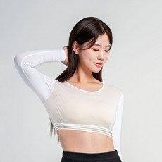 인콘트로 여성용 쿨메쉬 크롭탑 이너웨어 언더레이어