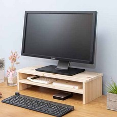 Supae 木頭雙層電腦增高架, 54*23.5*14.5 公分, 松木色