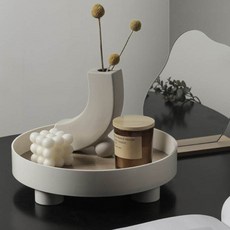 수아레뜨 심플 라운드 트레이, 화이트