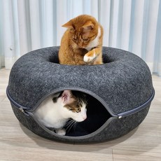 MAAH貓咪超大型雙甜甜圈躲藏屋, 1個, 黑炭