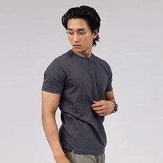 엘런아시 남성용 머슬핏 트임 반팔 티셔츠