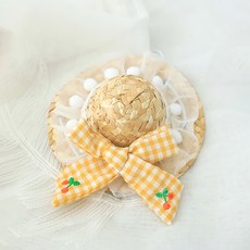 파스텔펫 반려동물 리본 레이스 밀짚모자, 타입D