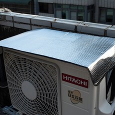 QIDINA 特大款空調室外機罩錫箔隔熱膜防護套, 銀色