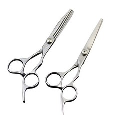 해강코퍼레이션 가정용 헤어 미용 컷팅가위 + 숱가위 세트, 1세트