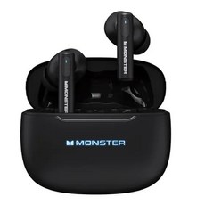 MONSTER 魔聲 AIRMARS XKT26 主動式降噪低延遲藍牙耳機, 無線遊戲耳機, 藍牙5.4晶片, 黑色, MON-XKT26