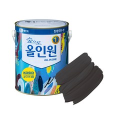 KCC 숲으로 올인원 무광 페인트 4L, 흑색, 1개