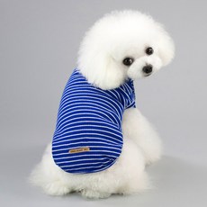 딩동펫 반려동물 베이비 줄무늬 티셔츠, 블루