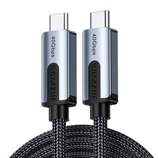 SAMZHE C타입 -C타입 USB4 8K 40Gbps 고속 충전케이블 ULD, 블랙, 1개, 1m