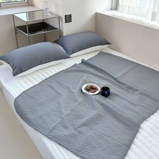 Lucidsleep 涼爽舒適海洋泡泡紗夏季被子毯子午睡被子 2入, 深灰色
