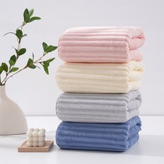 올웨일리 골지 캔디 벨벳 수건 90g TSP929, 핑크, 그레이, 블루, 아이보리, 4개