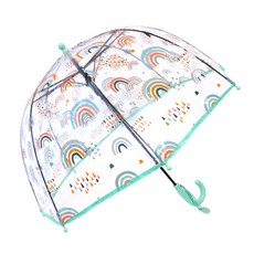키즈스퀘어 유아동 투명 무지개 돔형우산