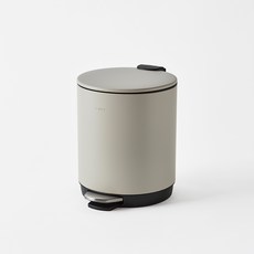 한샘 심플라운드 스텐 페달 휴지통 5L, 라이트그레이, 1개 라이트그레이, 1개