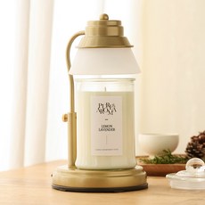 에인디 타이머 캔들워머 + 소이캔들 세트 750g, 레몬라벤더, 골드