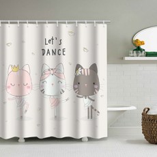 동물샤워커튼