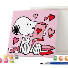 Ilovepainting DIY 繪畫組 25 x 25 公分, 1個, 史努比情書
