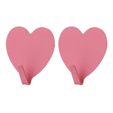 오브메종 하트 다용도 벽걸이 후크, 핑크, 2개